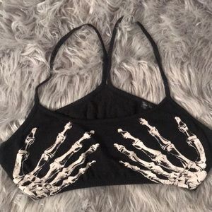 Skeleton hands bralette